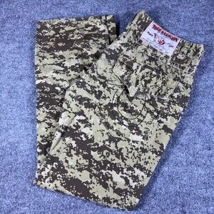 True Religion Joey Super T Mens 38 Digital Camo Flare Jeans Made in USA Rare